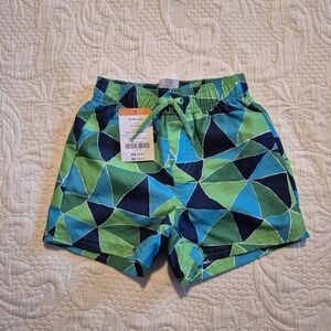 Gymboree boys swim shorts size 12-18 months blue & green NEW